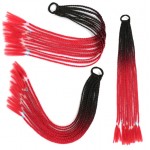 Coada de par afro impletita  Premium de 60 cm ombre, set 12 bucati Brunet cu Rosu 2Z1#